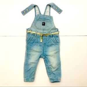 BABY B’Gosh Stretchy Knit Denim Overall in Navy Jeans | 9 months| Baby Girl